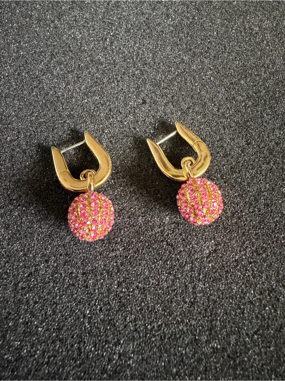 J.Crew Pavé ball huggie hoop earrings